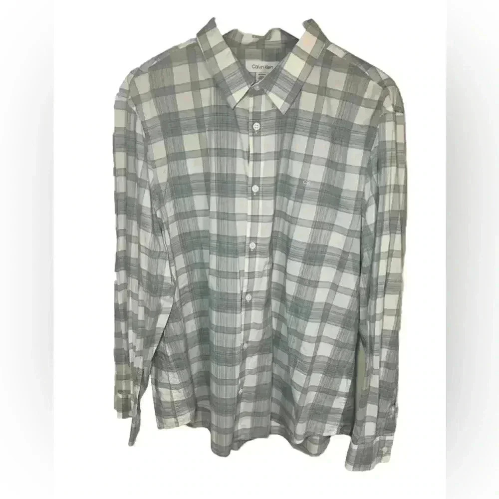 Calvin Klein Blue and white button down